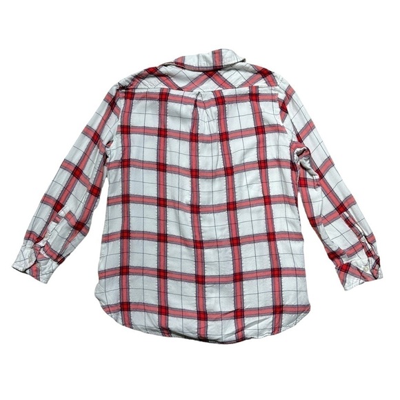 Ava & Viv White & Red Plaid Button Down Long Sleeve Top US 0X - Picture 7 of 9